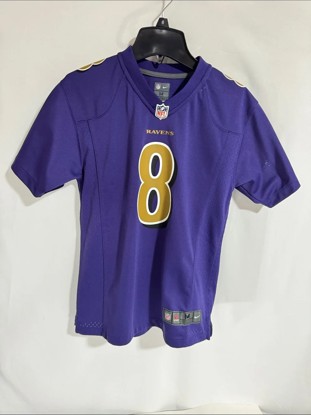 Nike NFL Lamar Jackson #8 Baltimore Ravens Youth Medium Purple Player Jersey